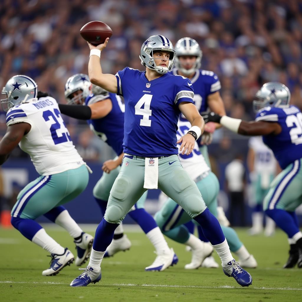 Dallas Cowboys Quarterback Throwing