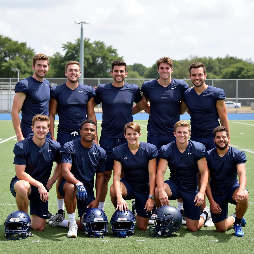 Dallas high school football team posing for a photo