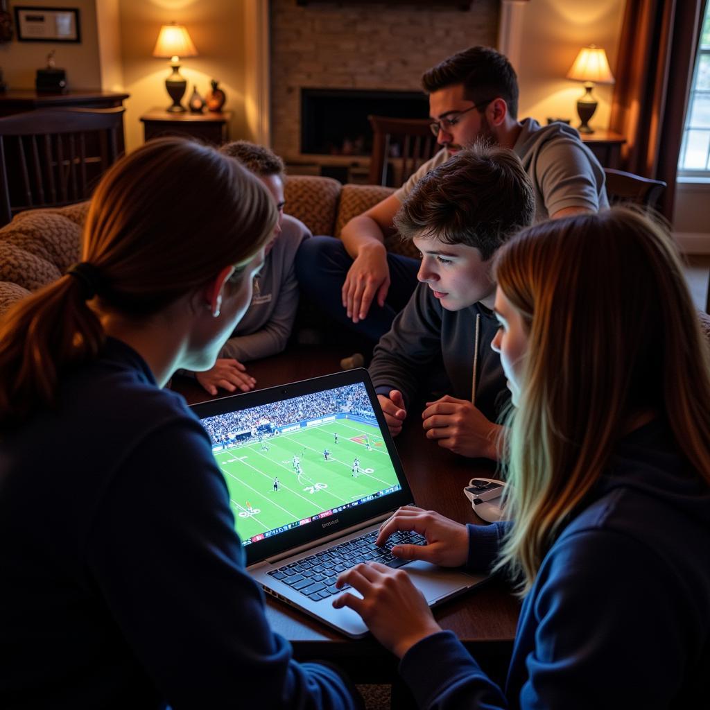 Darien Greenwich Football Fans Watching Live Stream