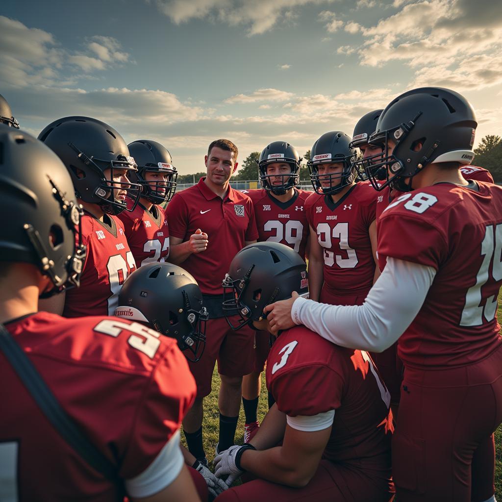 Dell Rapids Football Team Huddle