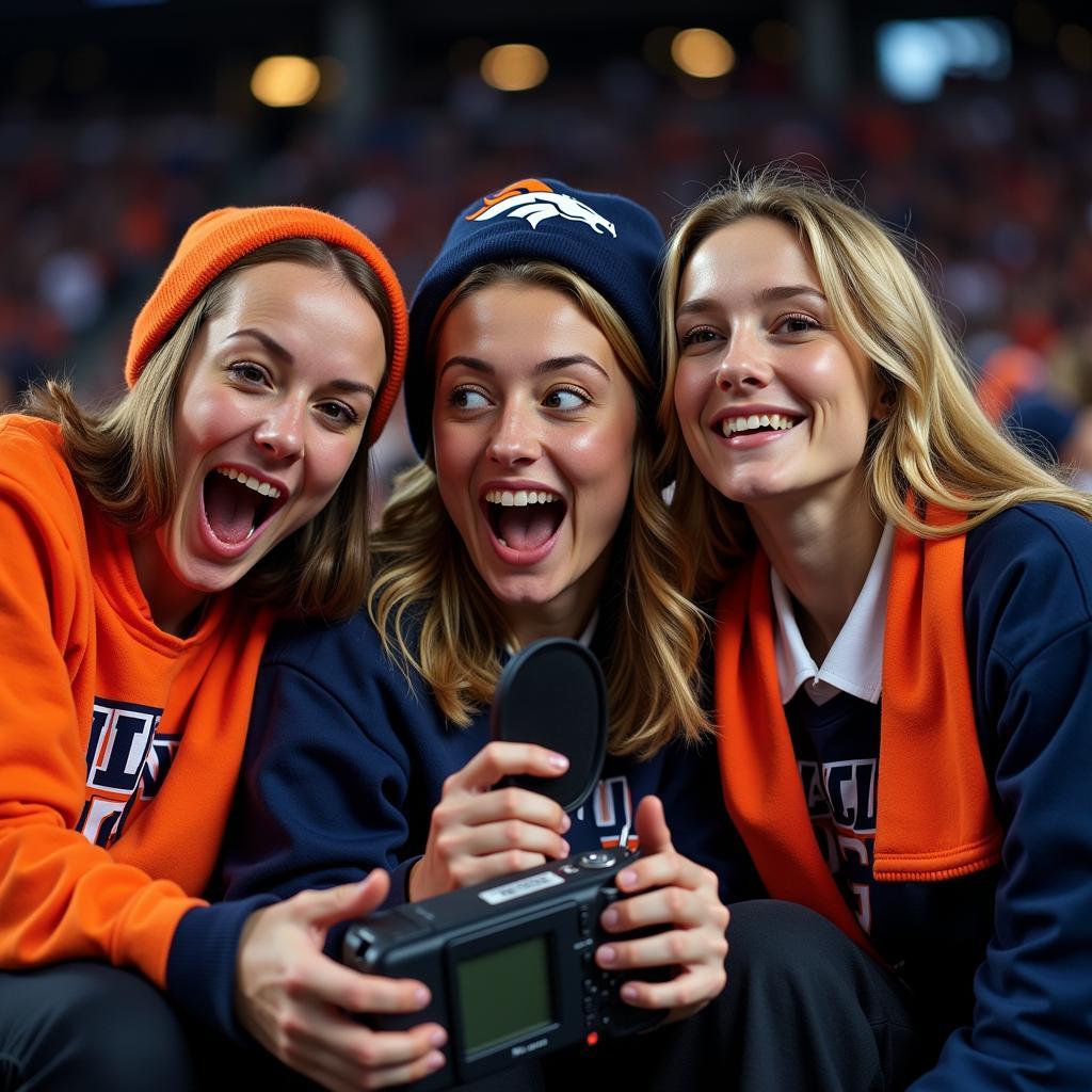 Denver Broncos Fans Listening to Radio