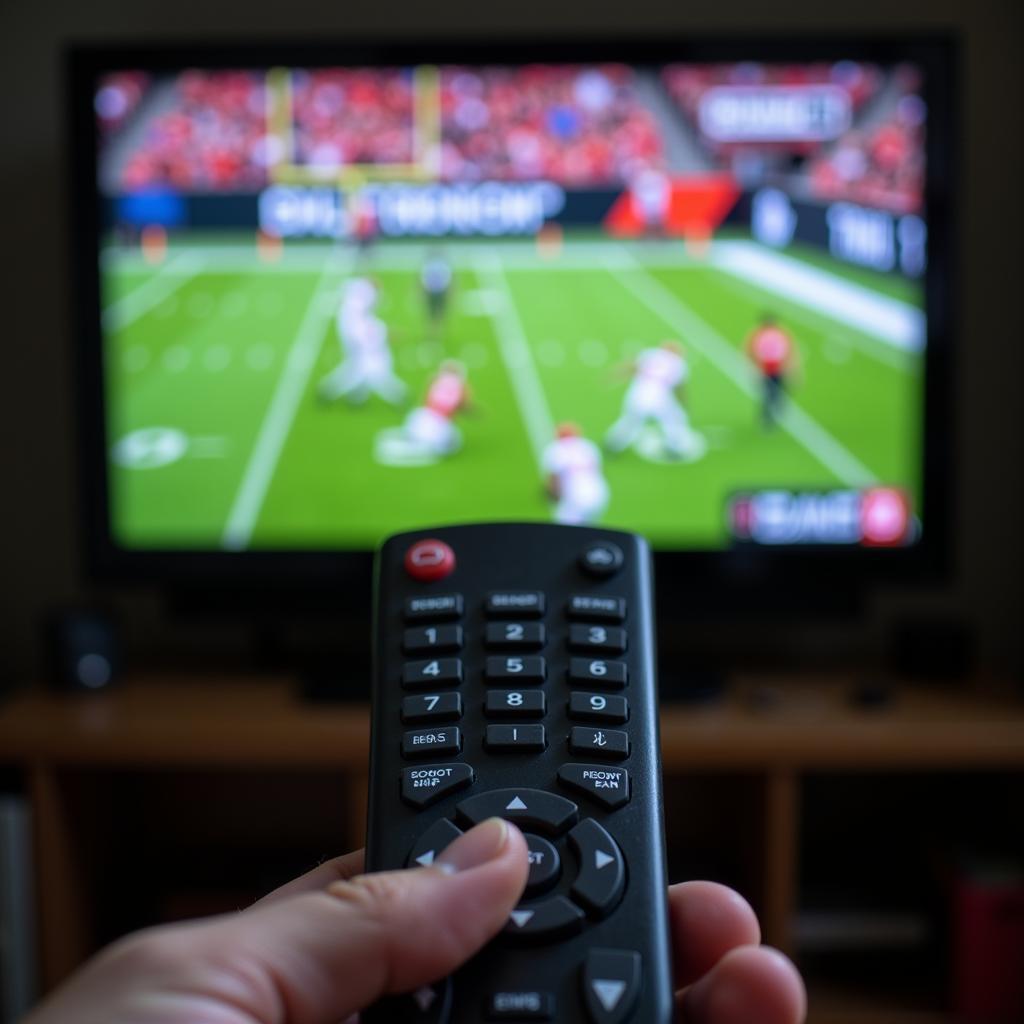 DirecTV Remote with College Football Game On Screen