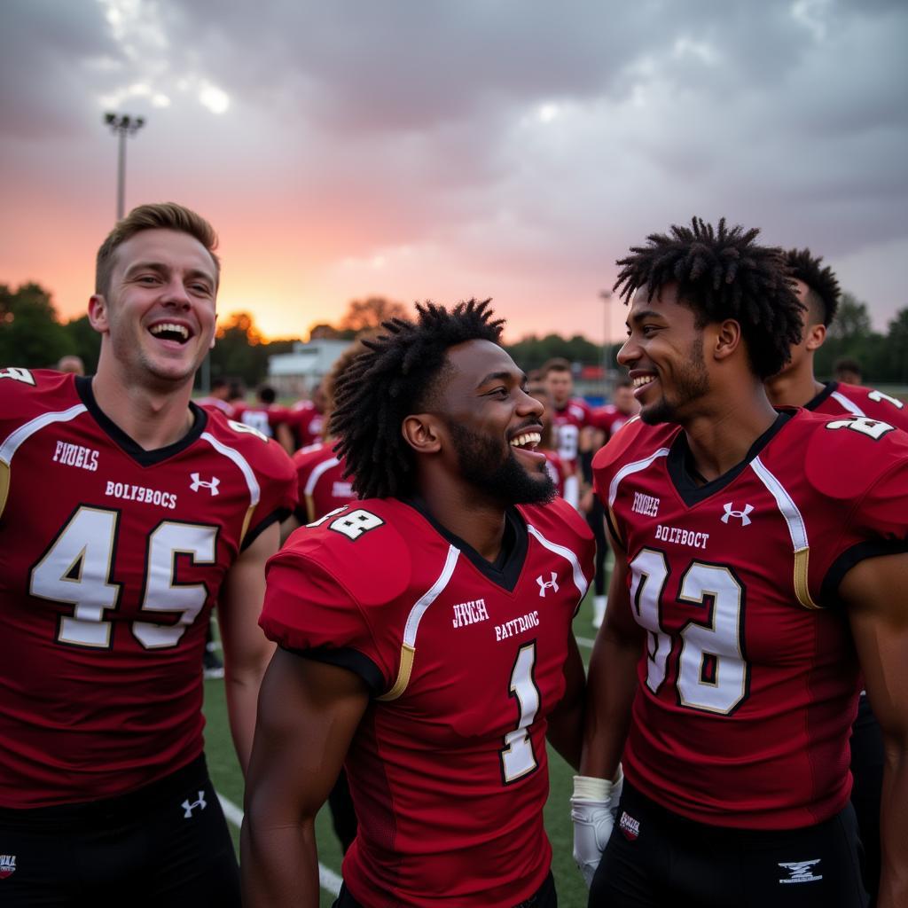 Bolingbrook Football Team Celebrates Victory