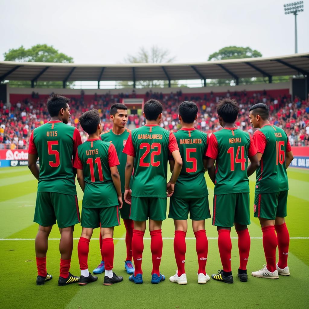 Đội hình Bangladesh U15 ra sân trong trận đấu với Nepal