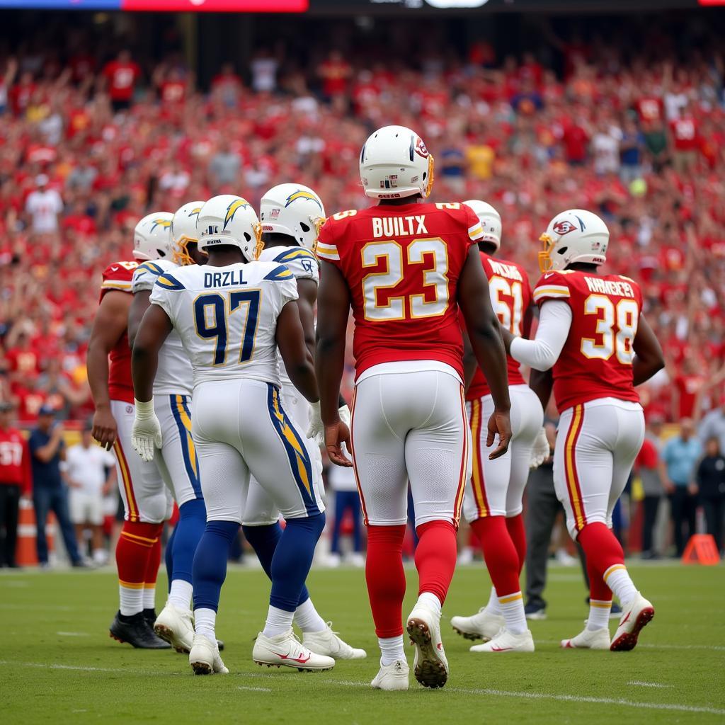 Chargers và Chiefs trên sân