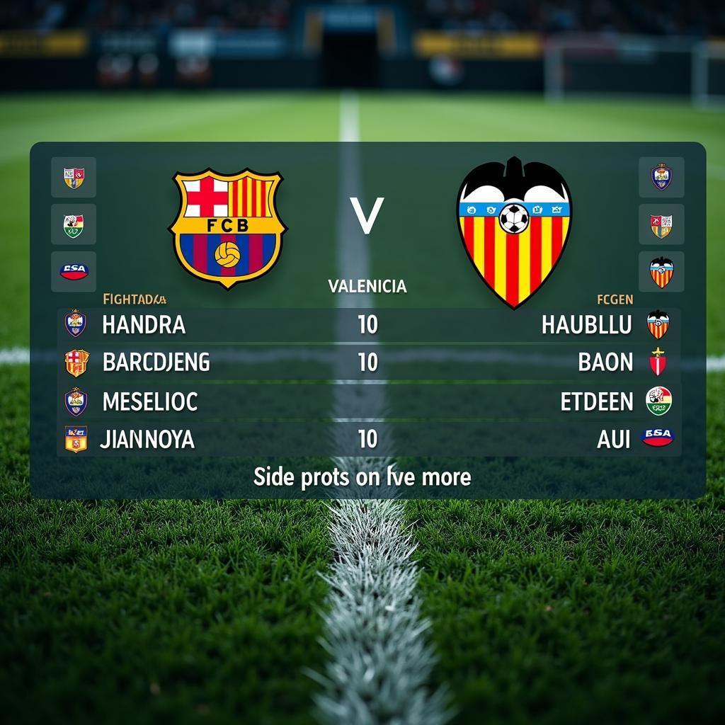 Đội hình ra sân Barcelona vs Valencia