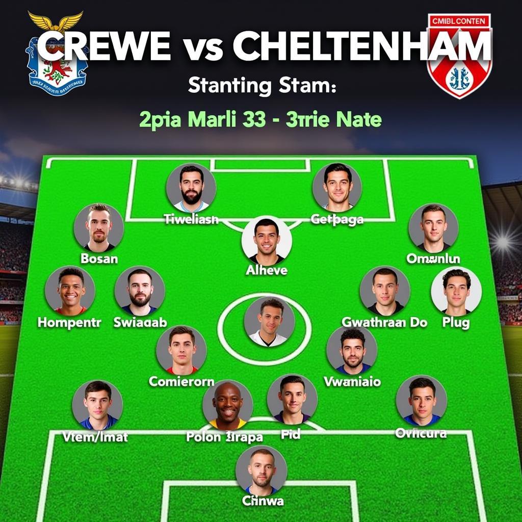 Đội hình ra sân Crewe vs Cheltenham