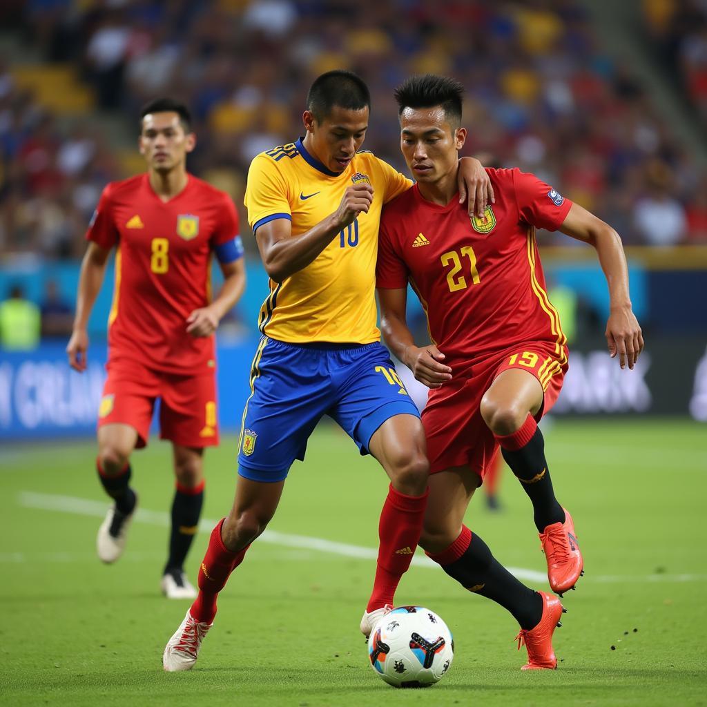 Bhutan national football team in an international match