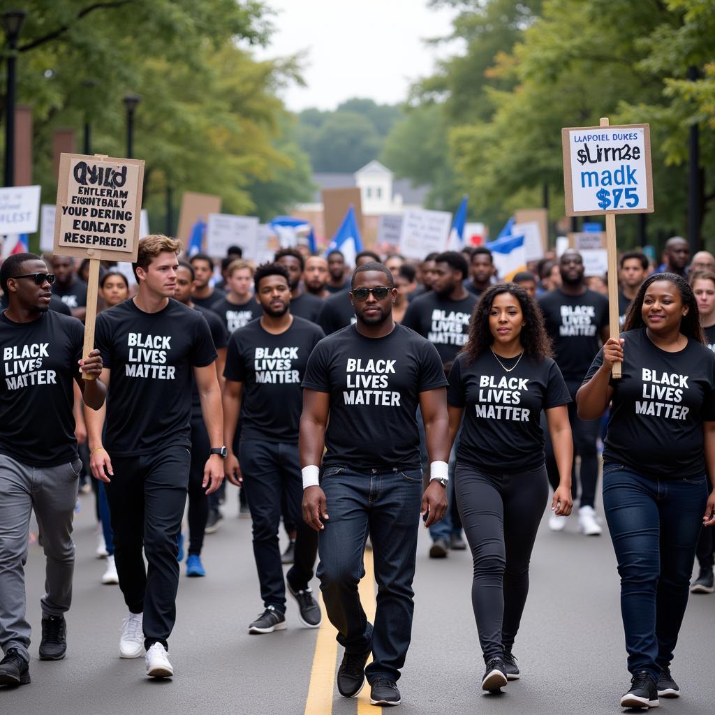 Duke Football Team Marching for Social Justice