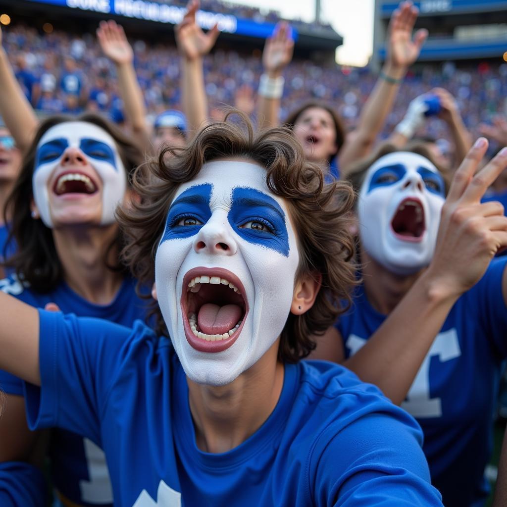 Duke Football Fans Celebrating