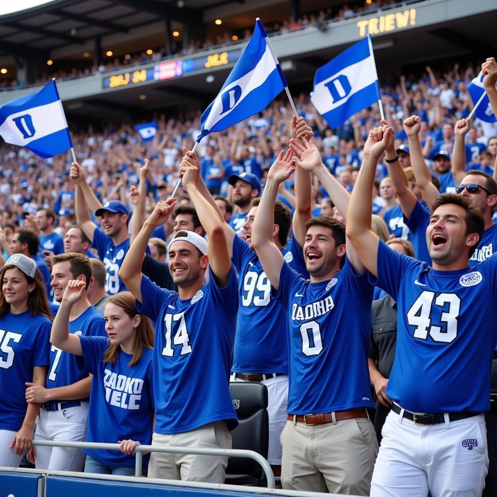 Duke Football Fans Celebrating