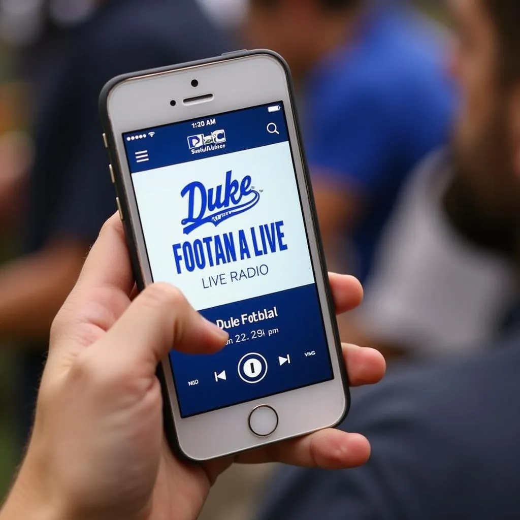 Using a smartphone to listen to Duke Football live radio