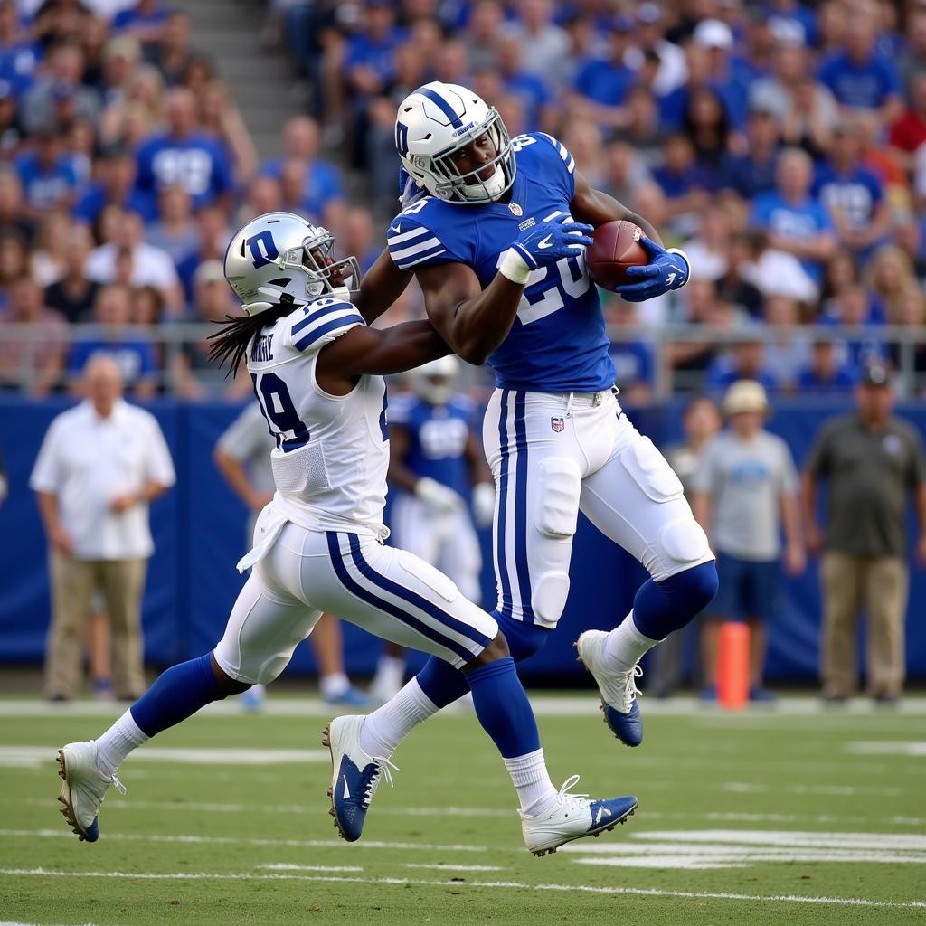 Duke Football Player Making a Catch