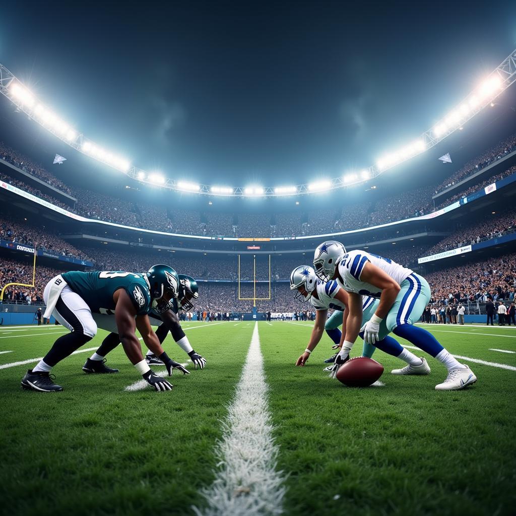 Hai đội Eagles và Cowboys đối đầu trên sân