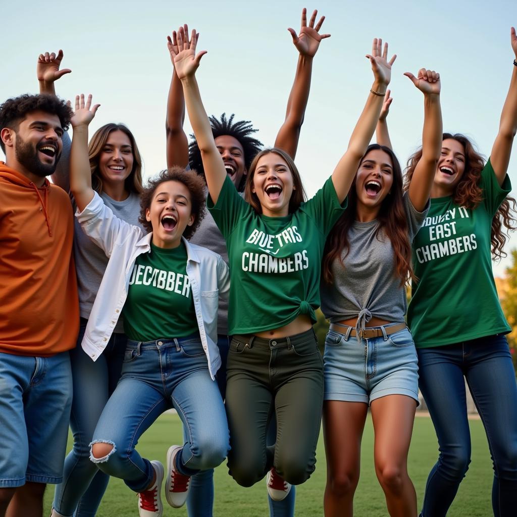 East Chambers Football Fans Celebrating 