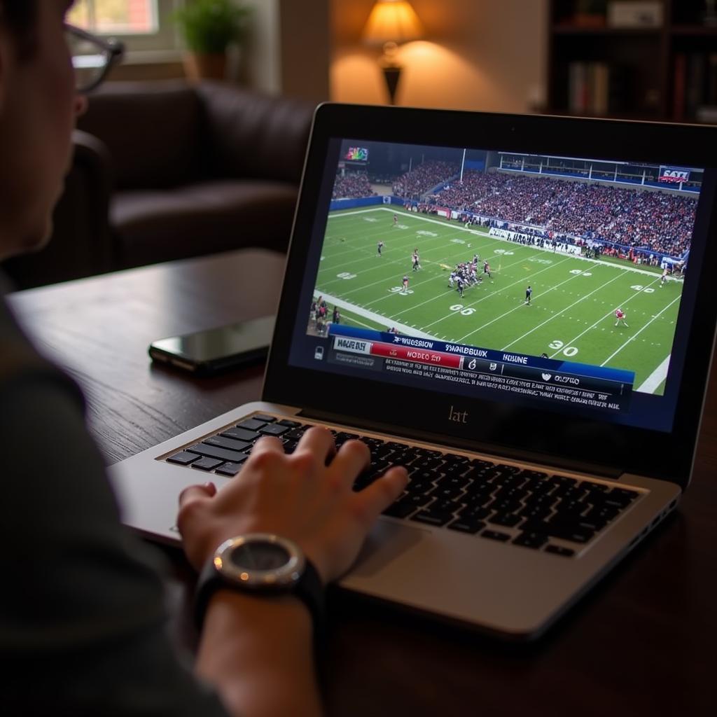 East Stroudsburg Football Live Stream on a Laptop