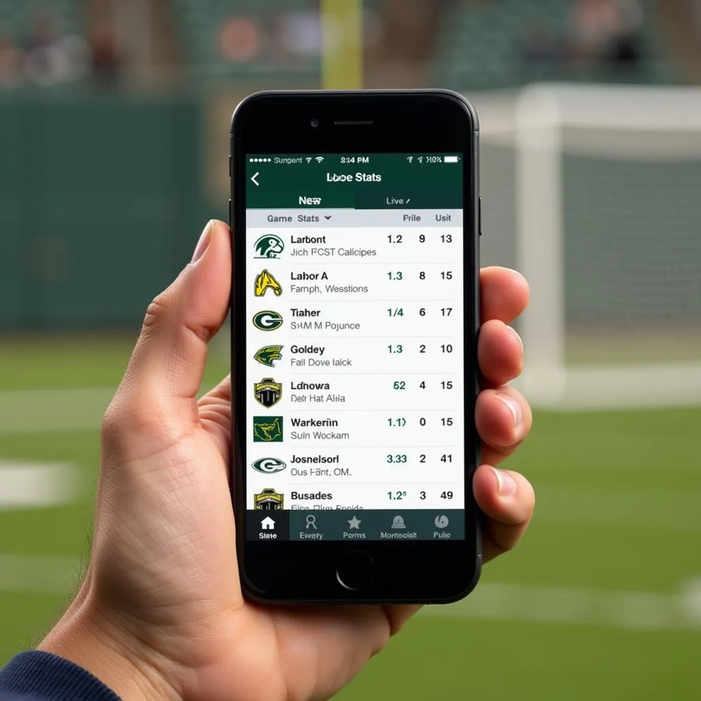 Eastern Michigan Football Live Stats on Mobile