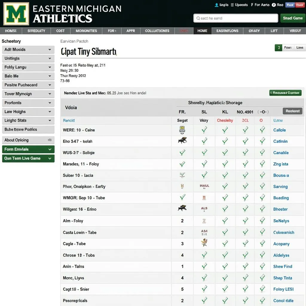 Eastern Michigan Football Live Stats Website