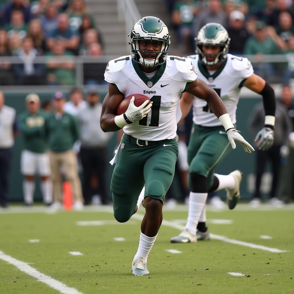 Eastern Michigan Football Player Running With the Ball