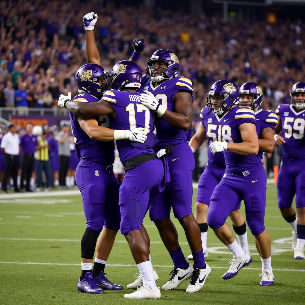 ECU Players Celebrate Victory