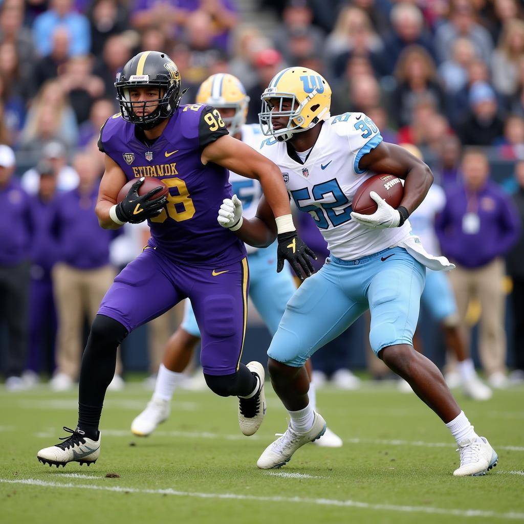 ECU Pirates vs UNC Tar Heels on the field