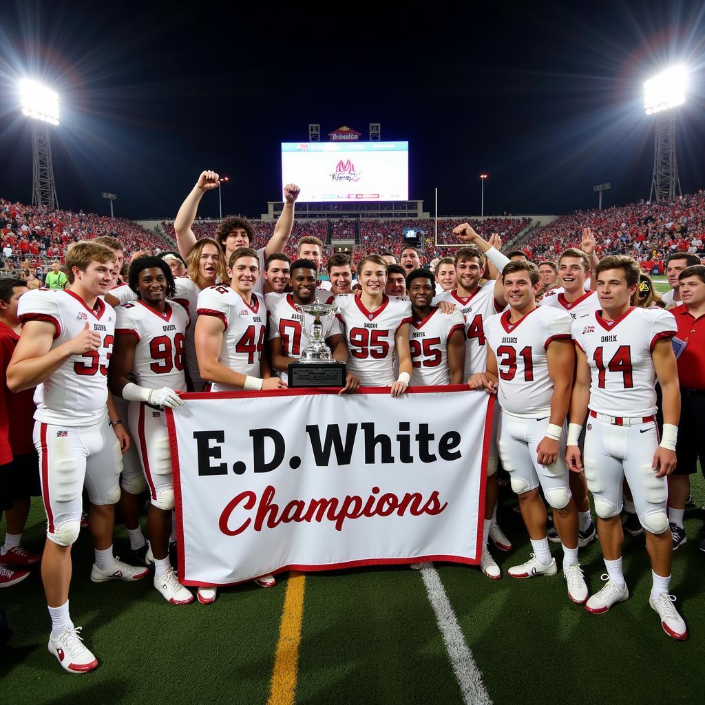 E.D. White Football Team Celebrating Championship Win