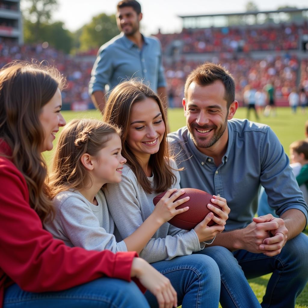 Family Enjoying E.D. White Football Game