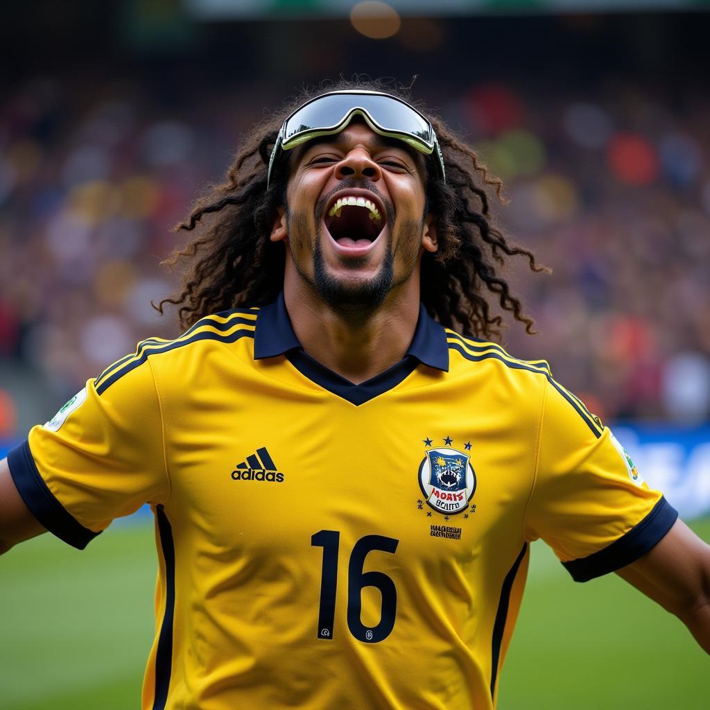 Edgar Davids ăn mừng bàn thắng