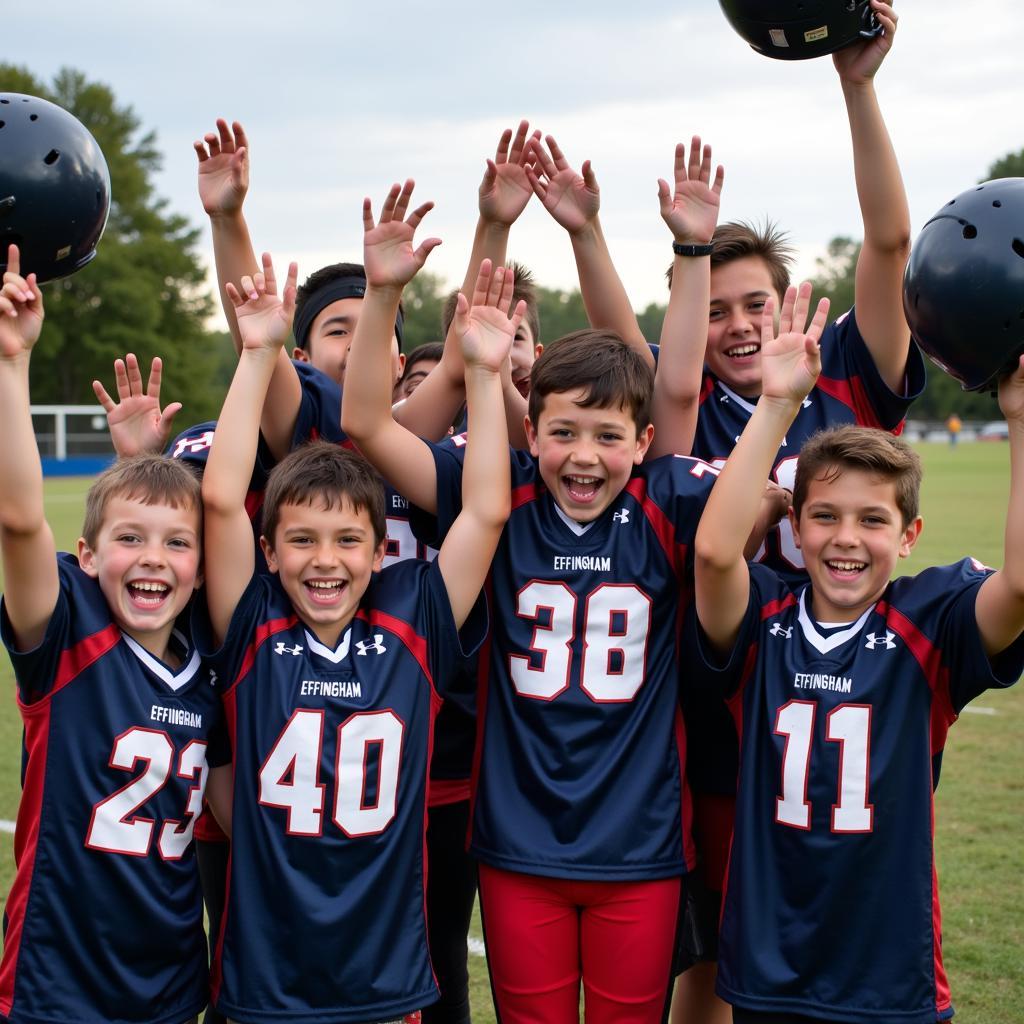 Effingham Youth Football Team Celebrating