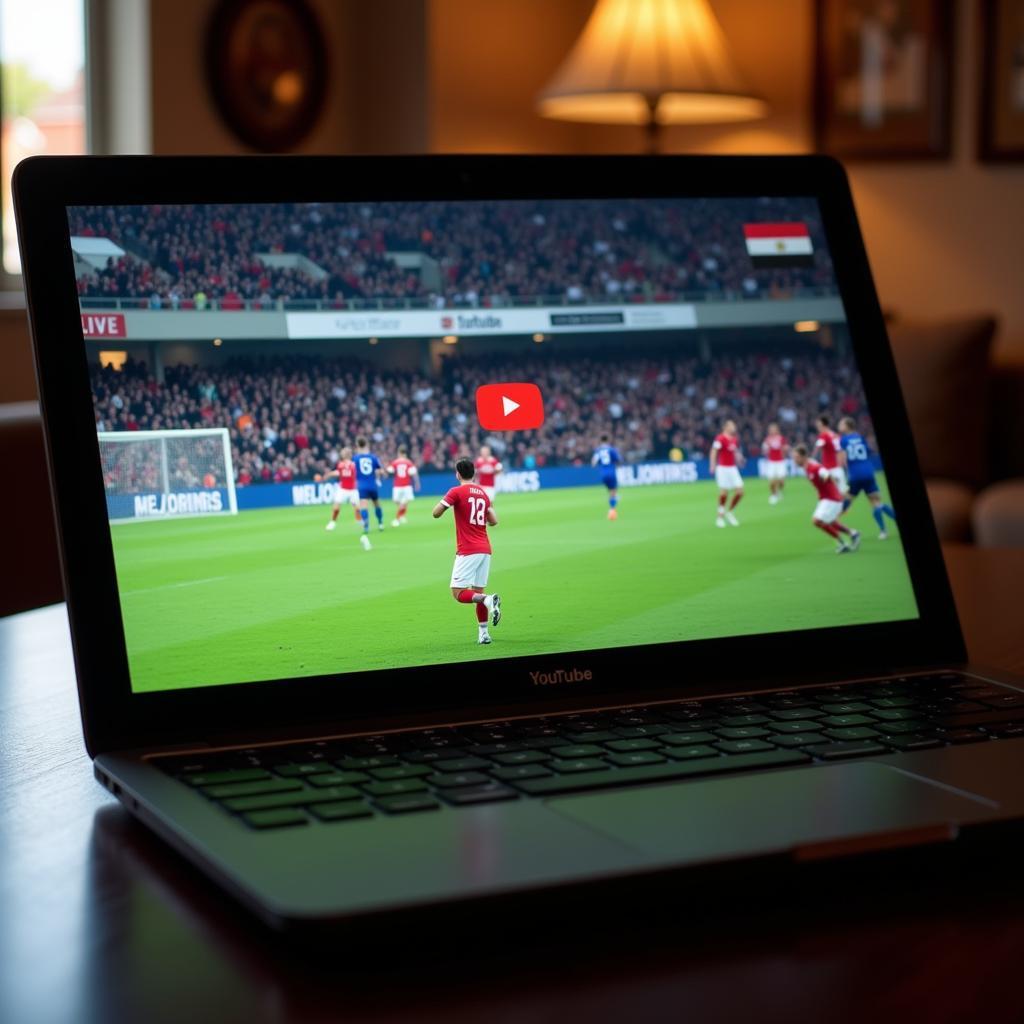 Egyptian Football Live Match on YouTube Screen