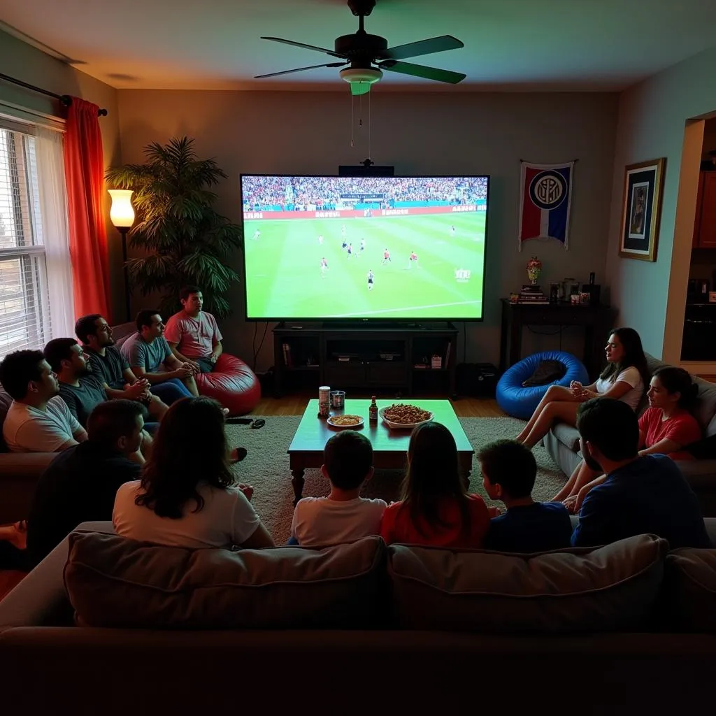 Fans watching El Salvador vs Inter Miami on TV