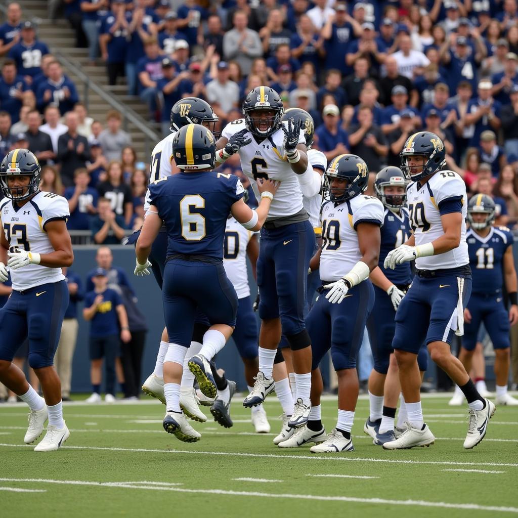 Elk Grove High School Football Team Celebrating a Touchdown