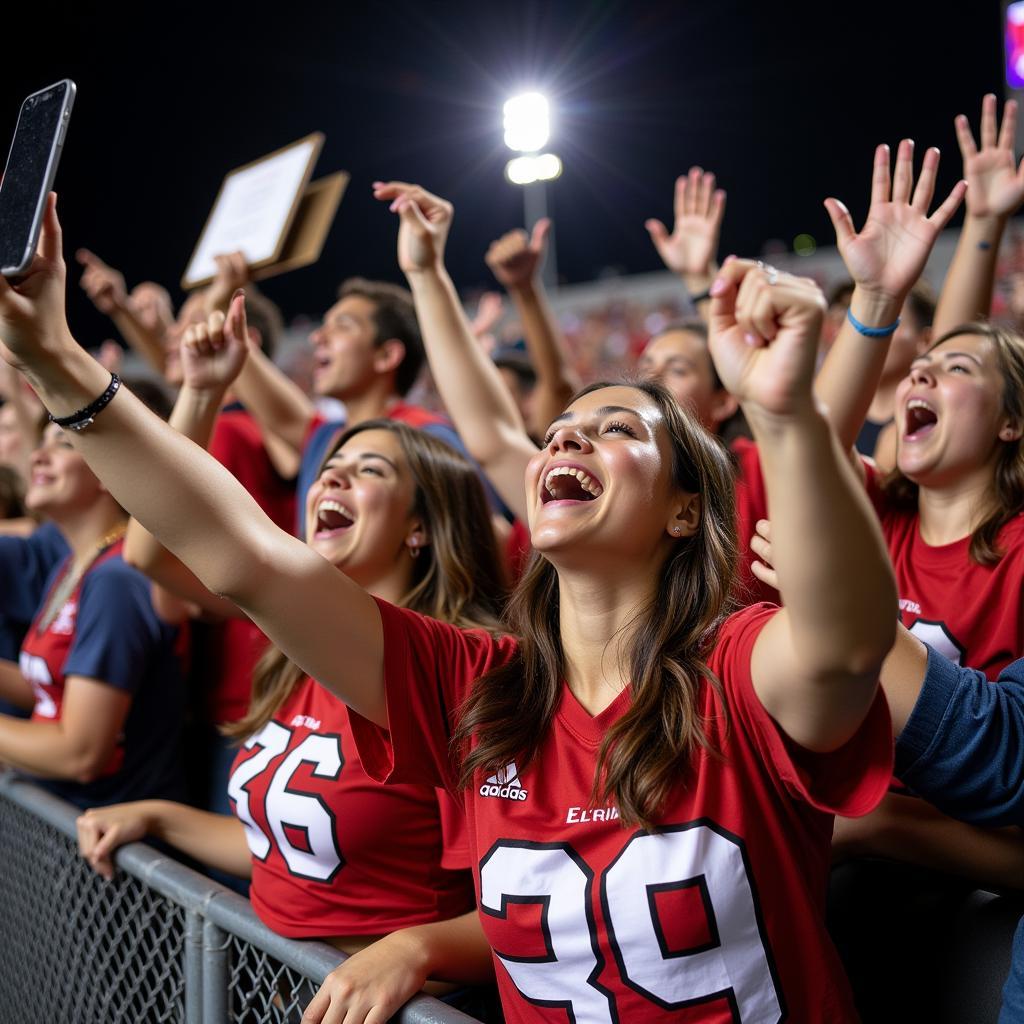 Elyria High School Football Fans Celebrating