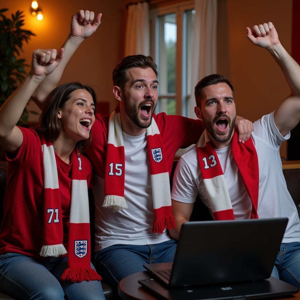 England fans watching live stream