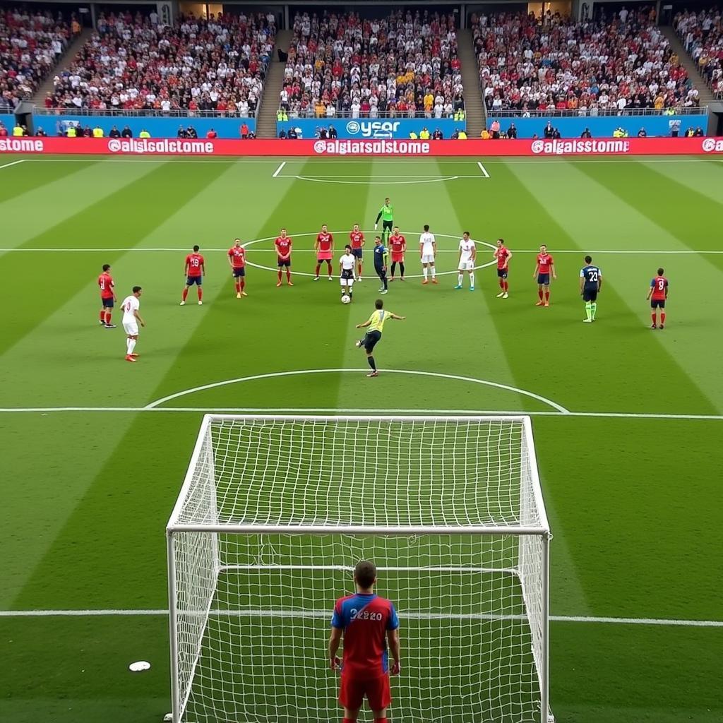 England lining up for a free kick