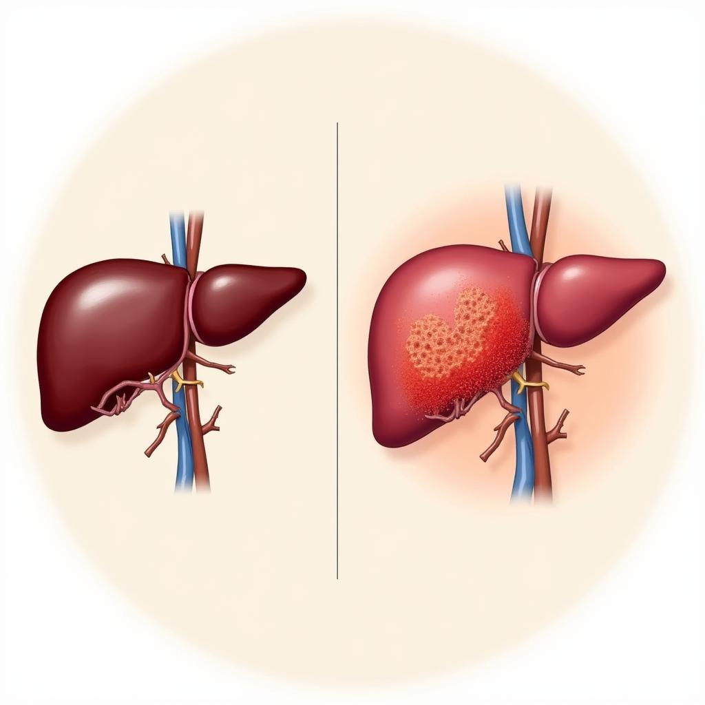 Illustration of Enlarged Liver