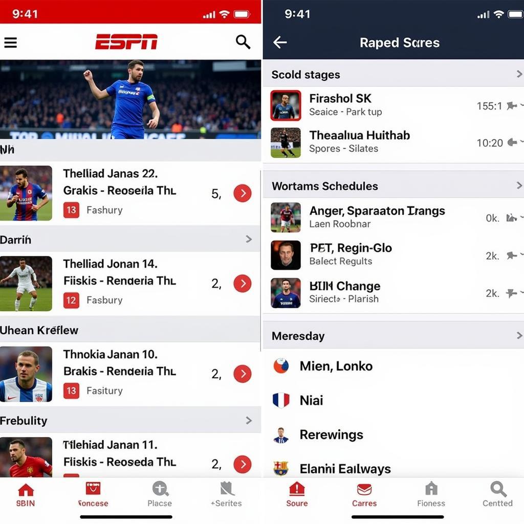 ESPN app on iPhone