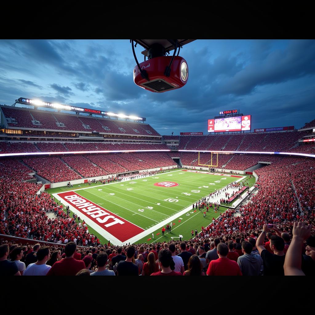 ESPN College Football Live Sky Cam ghi hình trận đấu bóng bầu dục