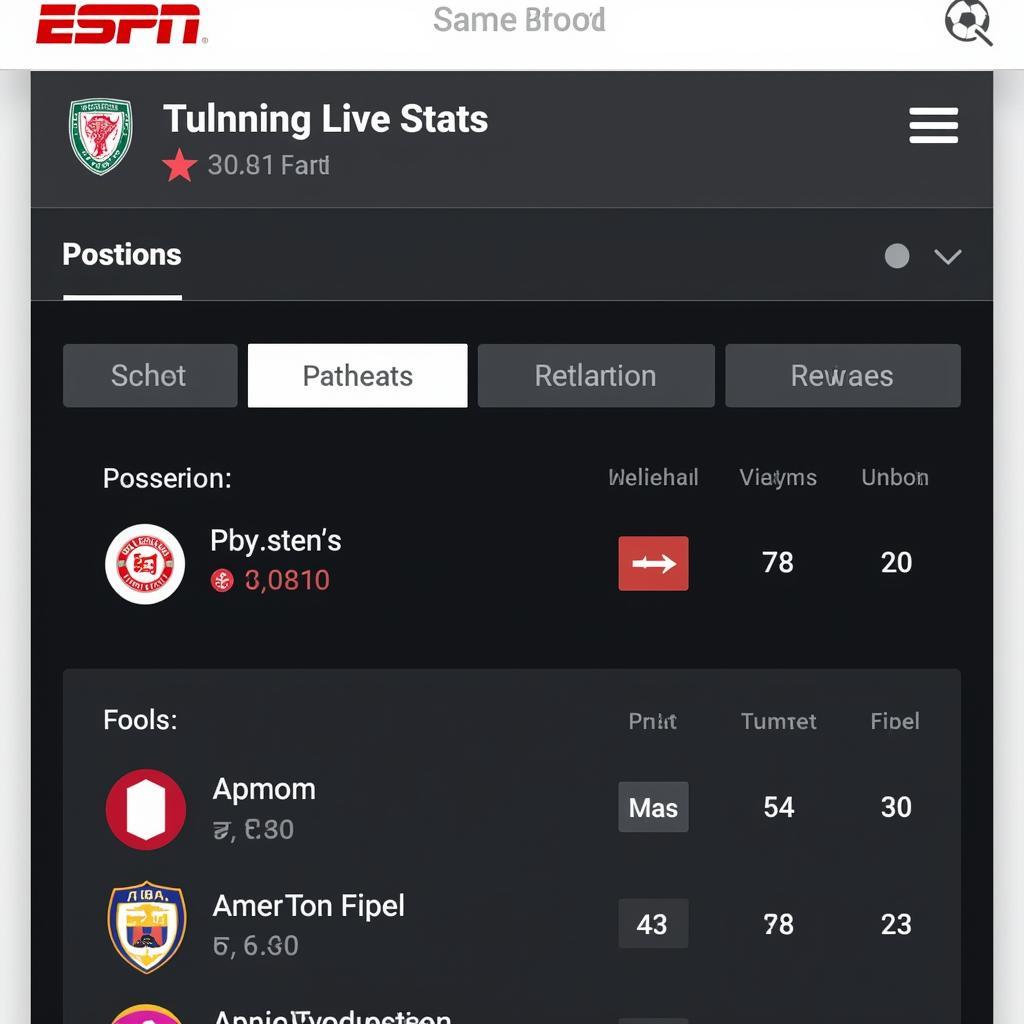 ESPN Football Live Stats