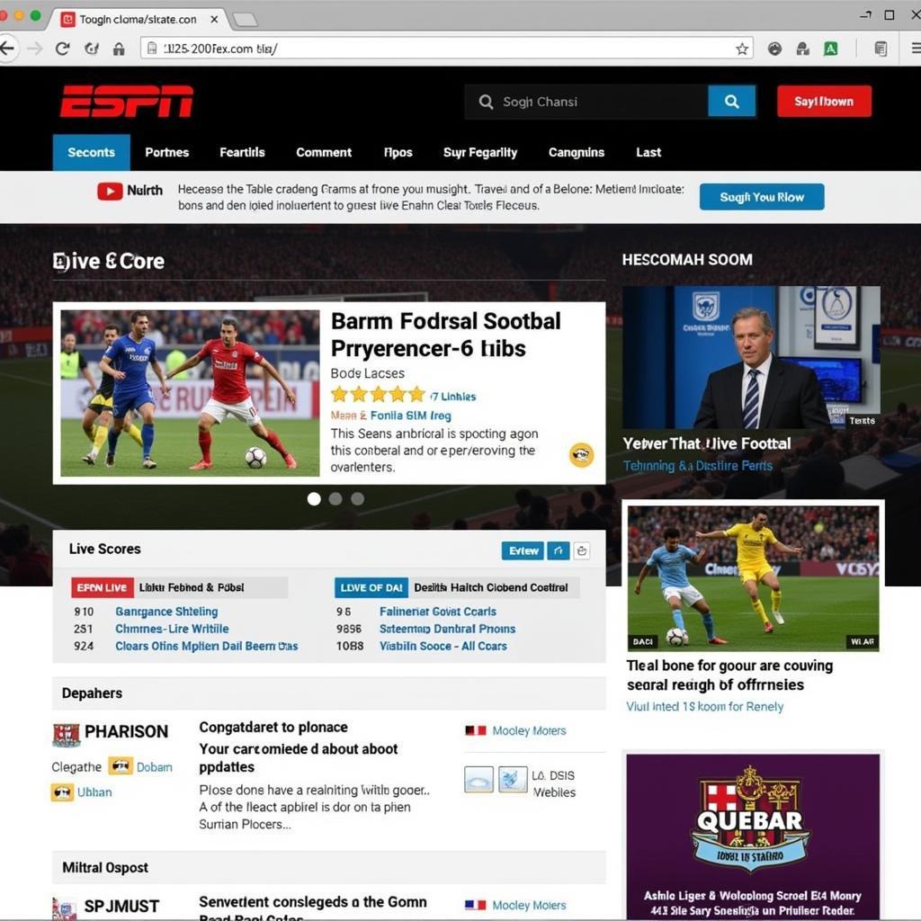 ESPN Live Football Updates Website