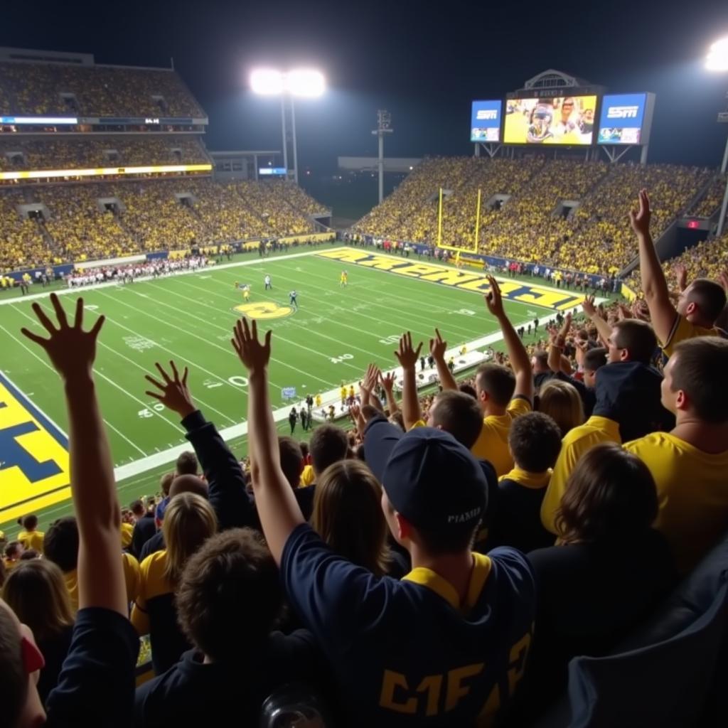 Michigan Fans Celebrating During ESPN Broadcast