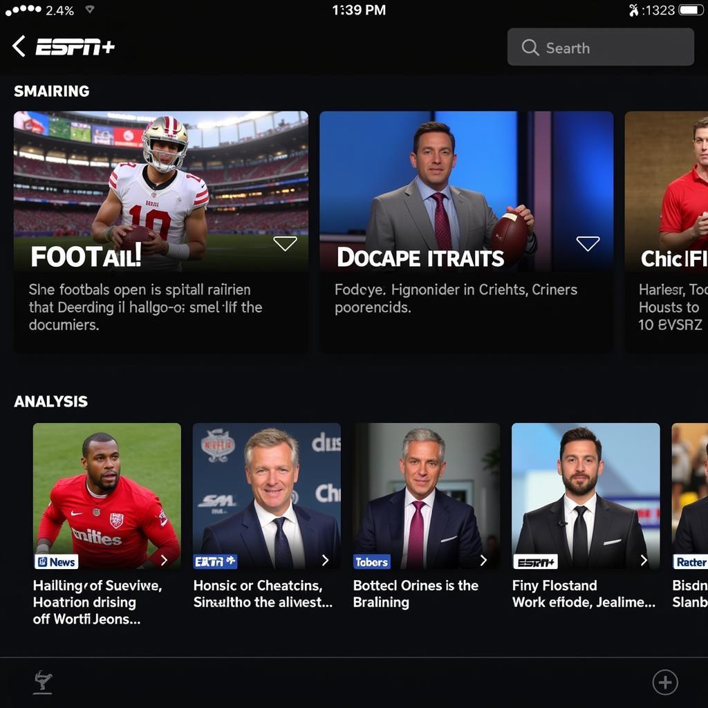 ESPN+ Football Content