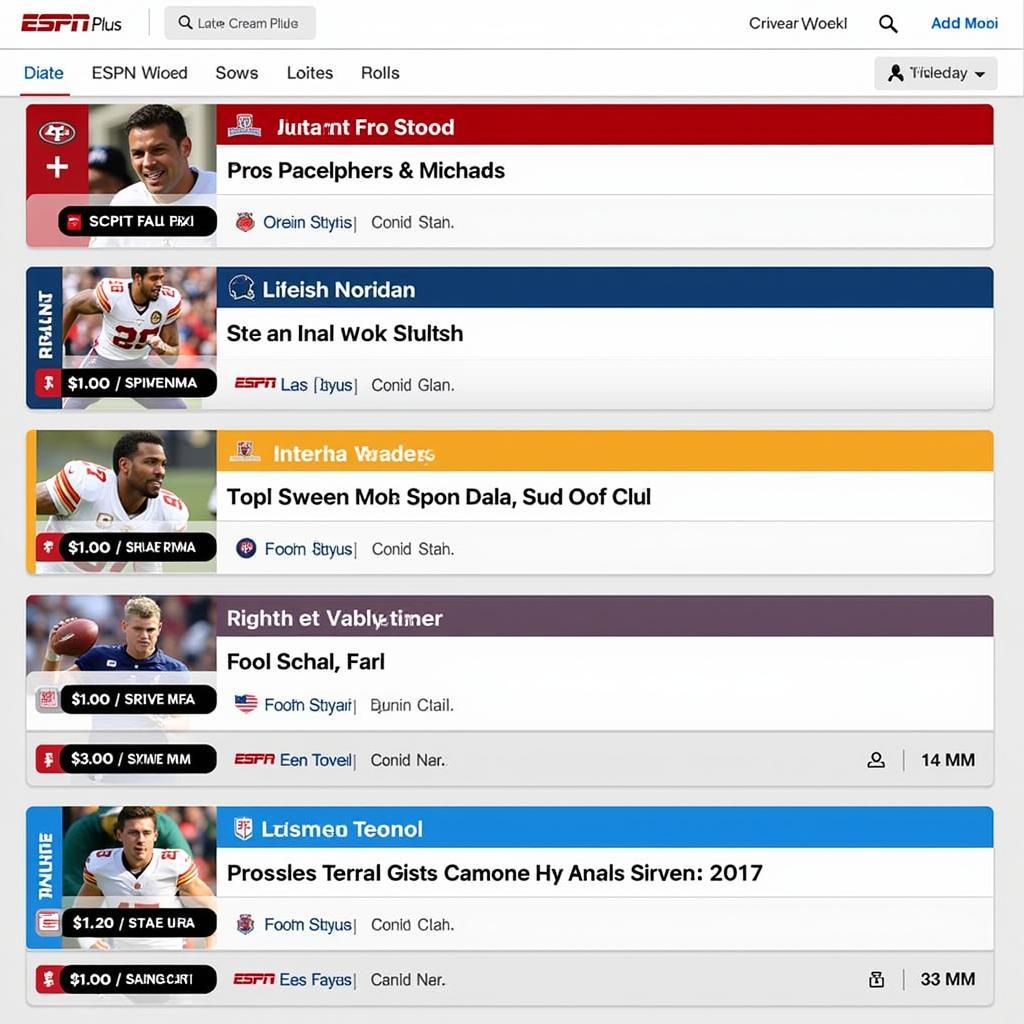 ESPN Plus Football Schedule