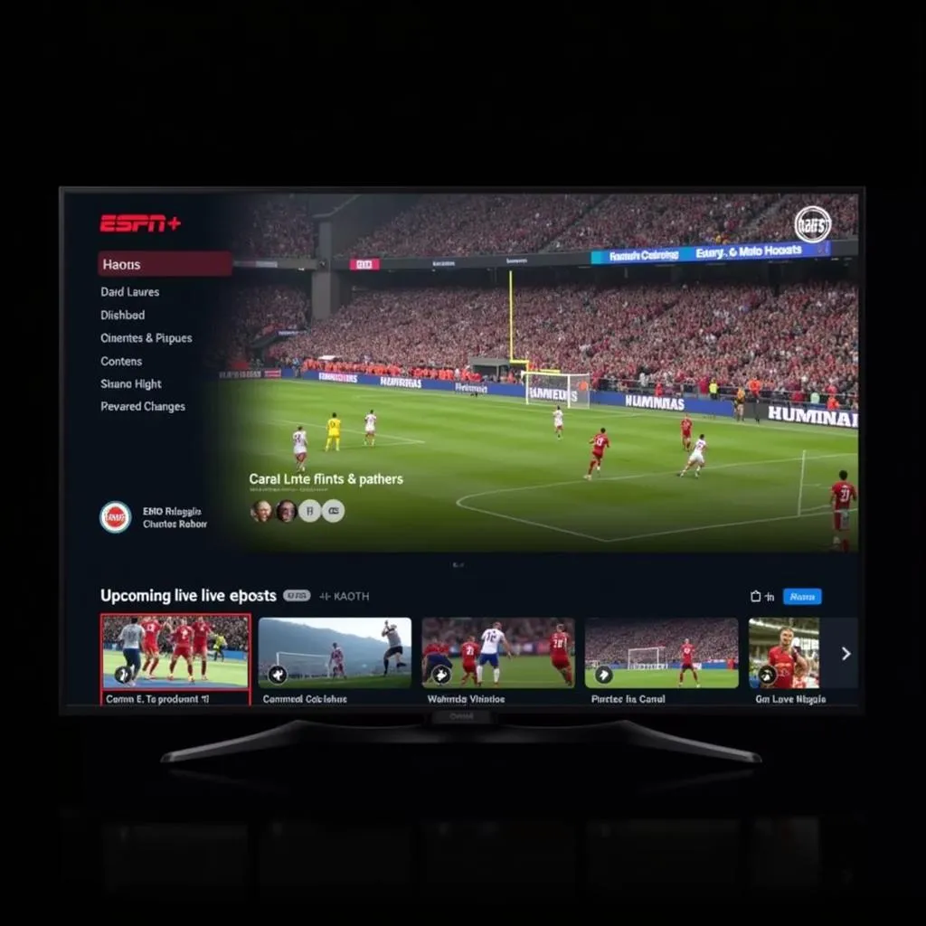 ESPN+ Live Football Interface