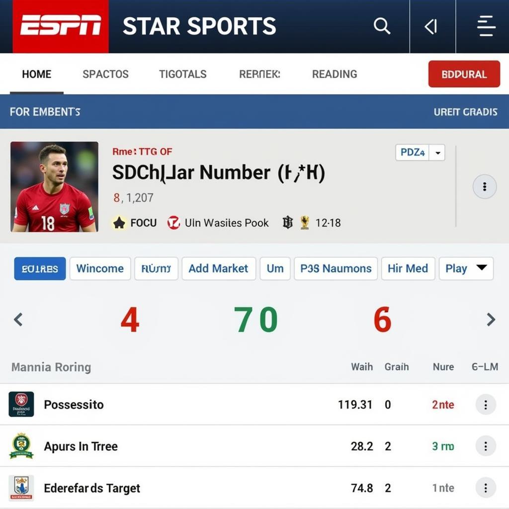 Live Football Scores on ESPN Star Sports