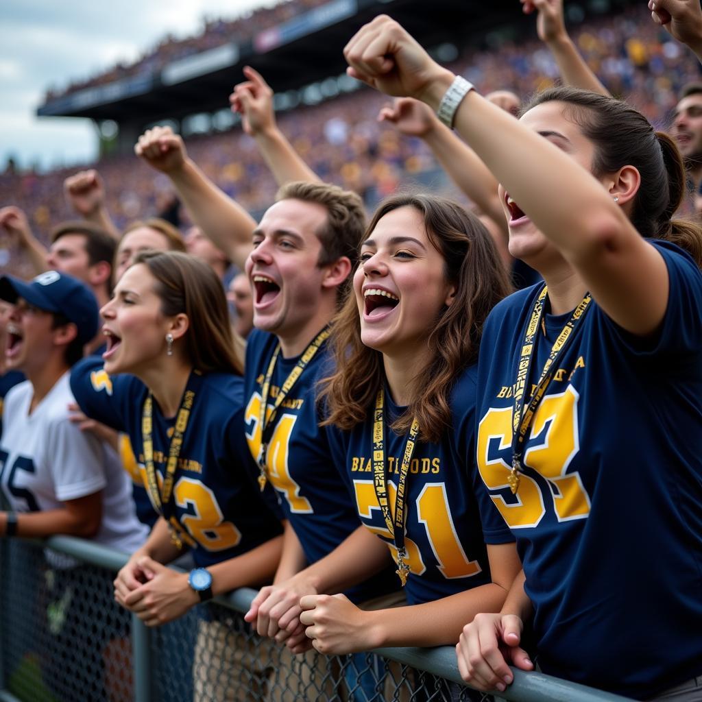 ETBU Tigers Football Fans Celebrating