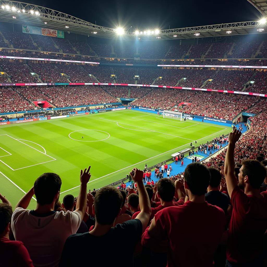 Euro Cup fans celebrating a goal