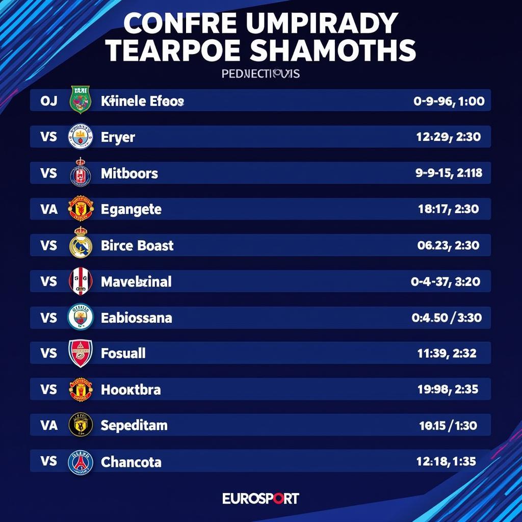 Eurosport Champions League Live Matches Schedule