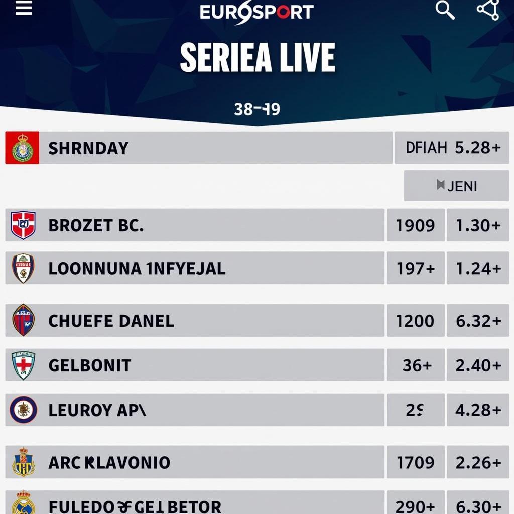 Eurosport Serie A Live Match Schedule