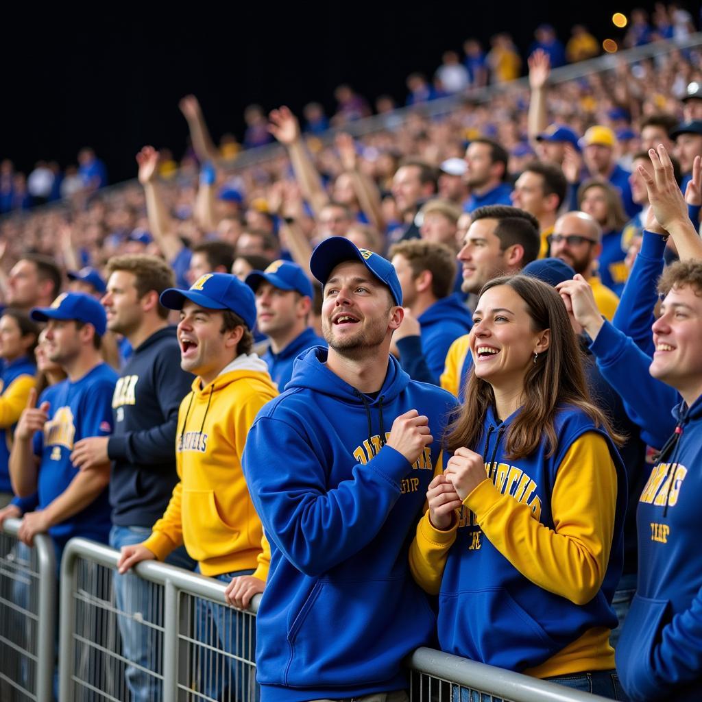 Evansville Memorial fans celebrating a touchdown